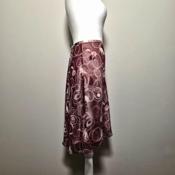 Apt.9 Mesh Satin Mulberry Muave Pink Whimsical Romantic Fairycore Skirt US 10 - Picture 3 of 7